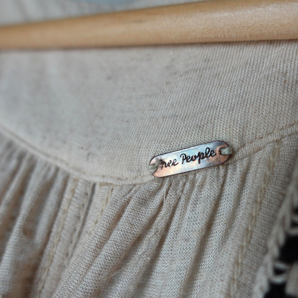 Free People Tunic Tank Top Womens Small Cream Megan Lace Embroidered Crochet - Picture 4 of 8